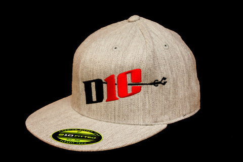 BIG D10 Heather Grey fitted hat-red