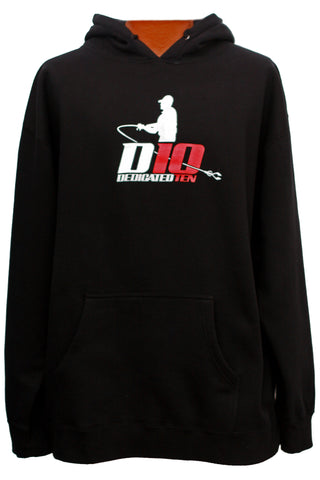 D10 Angler heavyweight hooded sweatshirt-white/red